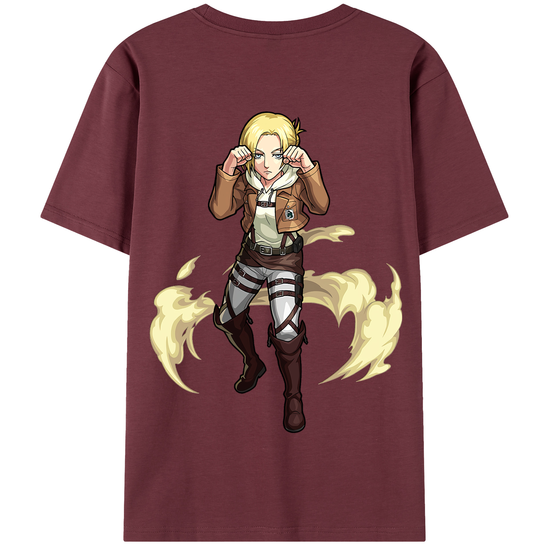 （画像用） 進撃の巨人 アニ・レオンハート Attack on Titan Annie Leonhart 綿100％半袖Tシャツ（背面プリント）